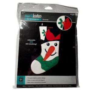 Artiste Felt Stocking Kit Snowman with Carrot Nose and Cardinal Bird